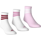 adidas 3 Stripes Mid Cut 3er Pack Socken Weiß