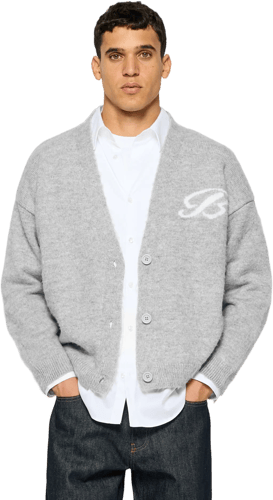 Burocs Fuzzy Jacquard Cardigan Chaqueta Gris — foto 4