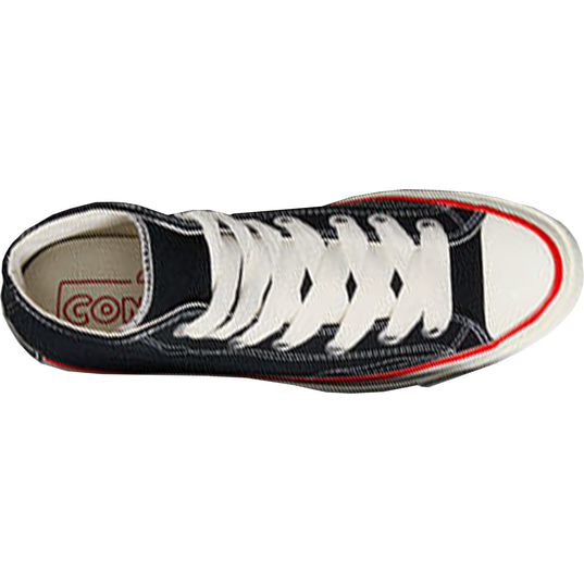 Black converse with red stripe on sale