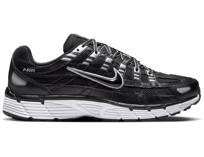 Nike Mens P-6000 Trainers, Black/Black-White-Metallic Sil, Size 8, Men