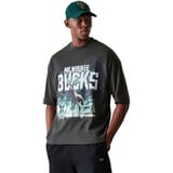 New Era NBA Washed Graphic Milwaukee Bucks Camiseta de manga corta Gris
