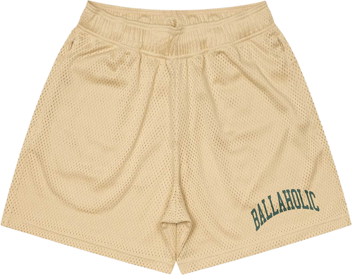 Ballaholic College Logo Mesh Zip Pantalones cortos Beige