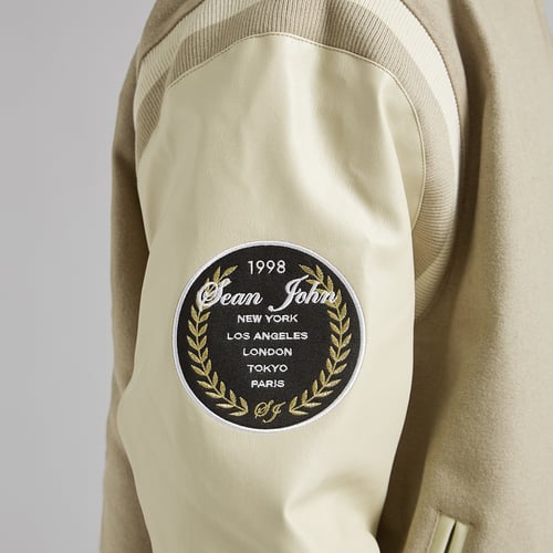 Sean John Logo Collegejacke Chaqueta Beige — foto 6