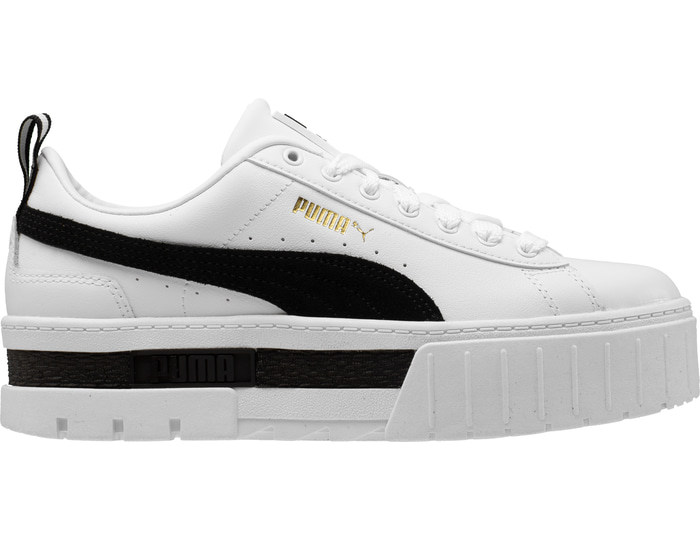 Puma Mayze Leather Damen Weiss Schwarz F01 - 381983
