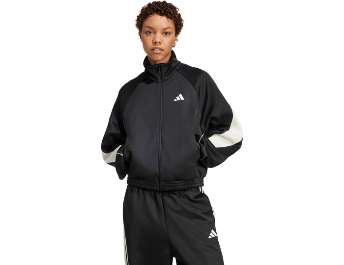 Adidas Stadium Tracktop Women Track Tops - Black - Size M (12-14) - Poly Mesh