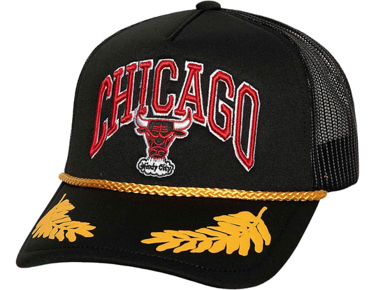 Product gallery, 1 of 8, Mitchell and Ness NBA Chicago Bulls Leaf Snapback Trucker Gorra Negro