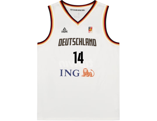 Produktgalerie, 1 of 2, Peak Deutschland FIBA Basketball Trikot Weiß
