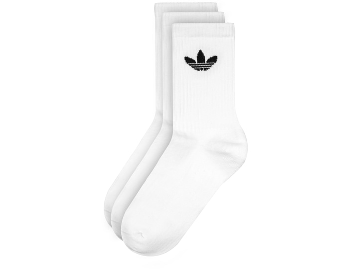 Adidas Originals White Crew 3Er Pack Socks Small