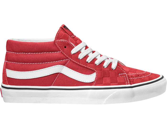 Vans Sk8-mid Deboss Checkerboard Rot Weiss - vn0a3wm3wj21