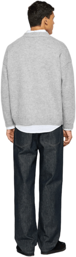 Burocs Fuzzy Jacquard Cardigan Chaqueta Gris — foto 5