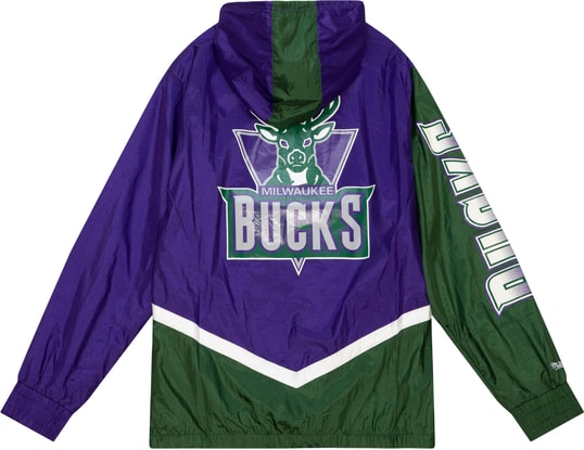 Mitchell and Ness NBA Milwaukee Bucks Windbreaker Jacket Purple