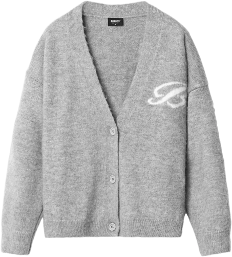 Burocs Fuzzy Jacquard Cardigan Chaqueta Gris