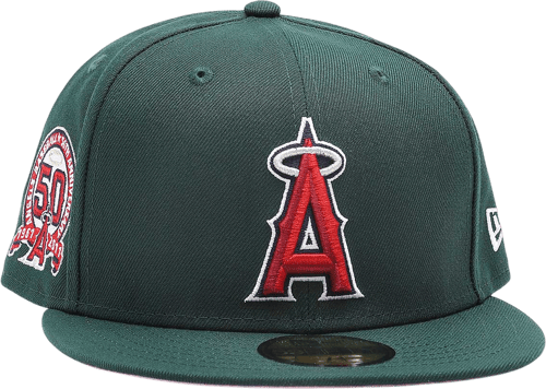 New Era Anaheim Angels 50th Patch 59fifty Gorra Verde
