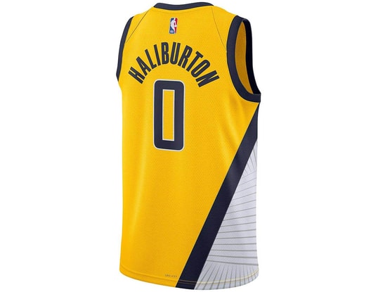Nike NBA Indiana Pacers Tyrese Haliburton Jersey Yellow C731