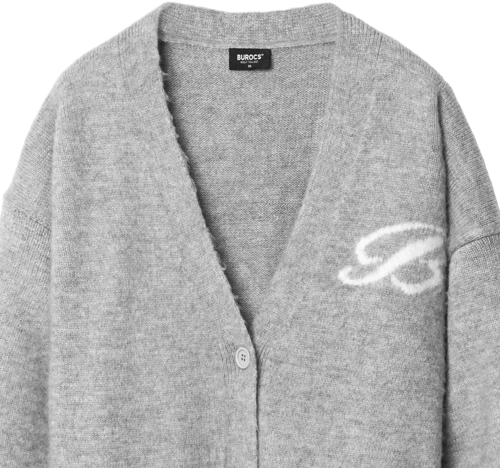 Burocs Fuzzy Jacquard Cardigan Chaqueta Gris — foto 3