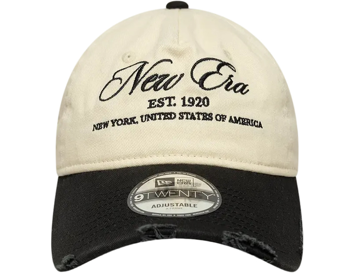 New Era Beige Wash Distress 9Twenty Af Newera Cap Medium