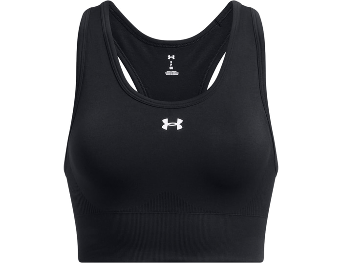 UNDER ARMOUR Women's Training Vanish Seamless Mid Bra, Black / / White, Size S, Women