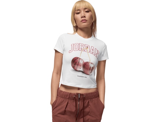 Product gallery, 1 of 6, Jordan Brooklyn Nets T-shirt Donna Bílá C100