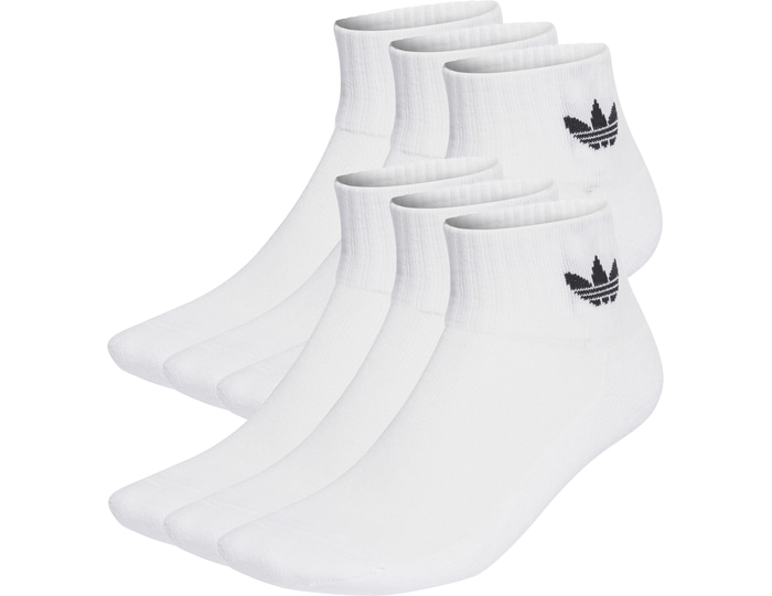 Adidas Originals White Adidas Mid Ankle 6Er Pack Socks Medium