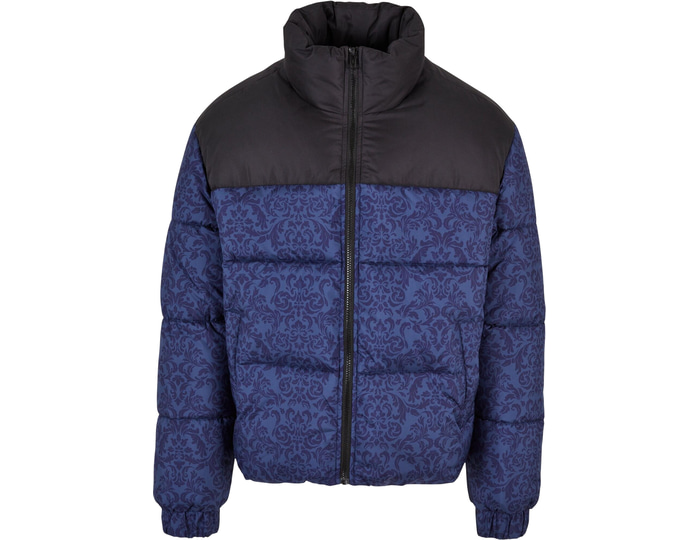 Urban Classic Blue Urban Classics Aop Retro Puffer Jacket F03987 Large