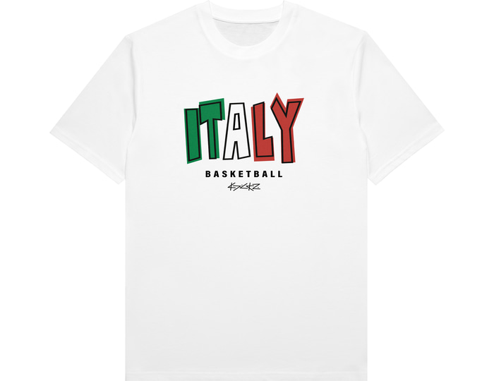 Kickz Italien Basketball T-shirt Weiß 2XL unisex