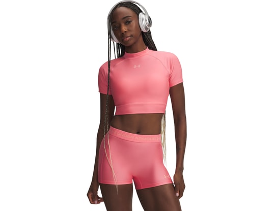 Product gallery, 1 of 3, Under Armour HeatGear Crop Mock Women Pink C600