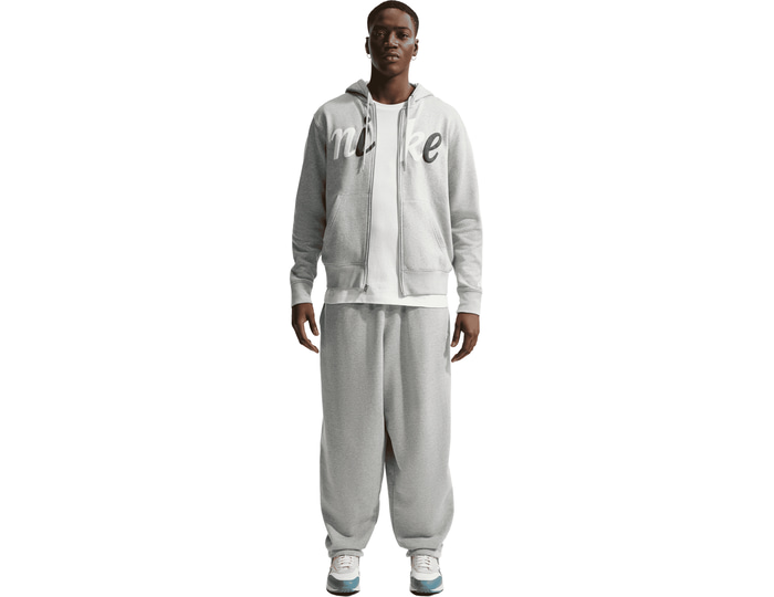 Nike Grey Sportswear Club Oversized Sweatpants C063 Medium
