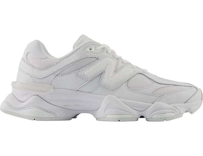 New Balance Men's 9060 Trainers in White, Logo Detail, Leather, Size: 9