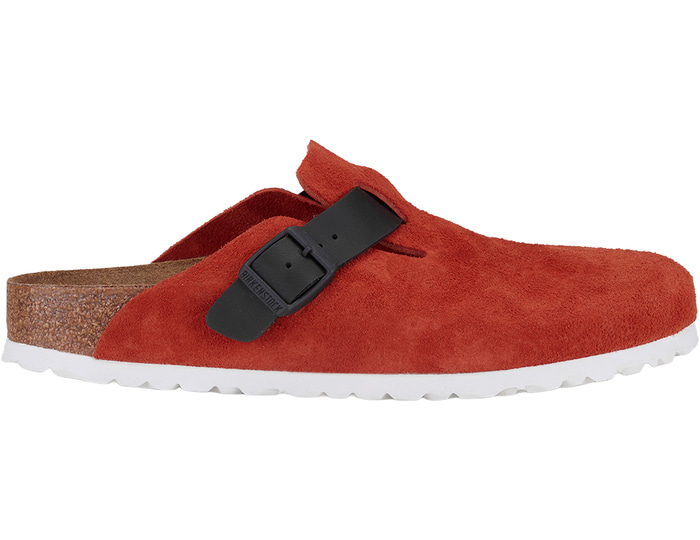 Birkenstock+Boston+Suede+Leather+Rouge