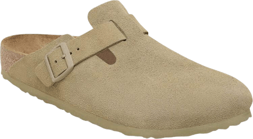 Birkenstock Boston Suede Leather faded khaki normal Verde