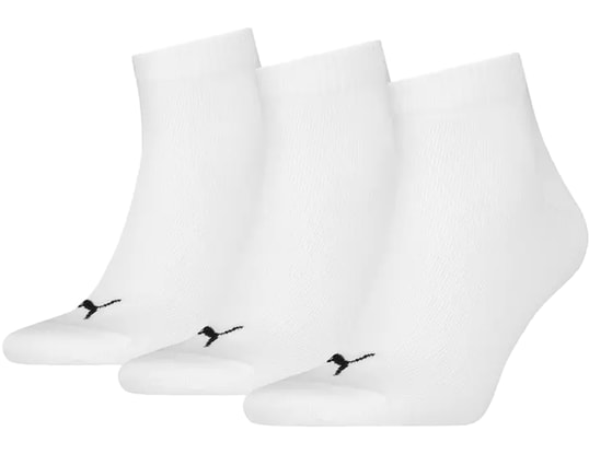 Product gallery, 1 of 3, PUMA Quarter Plain 3P Socks White C300
