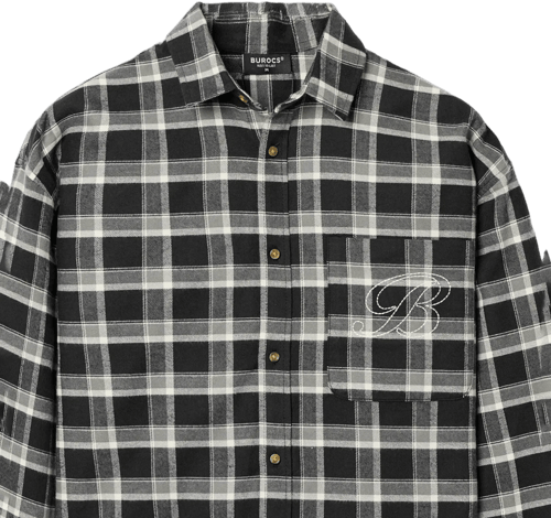 Burocs Checked Camisa Negro — photo 3