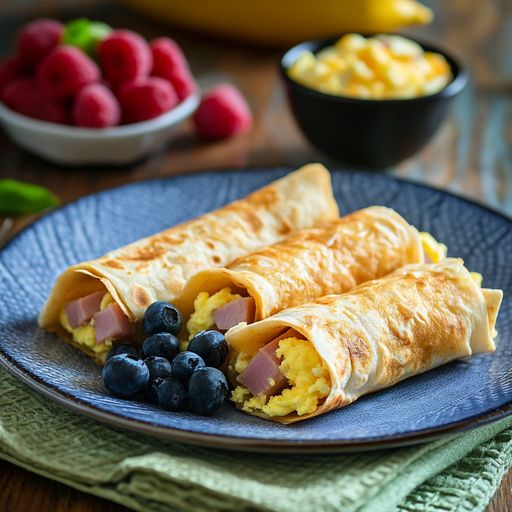 Ham and Egg Breakfast Roll Ups