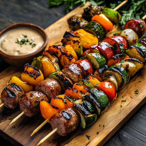 Beyond Sausage and Vegetable Skewers