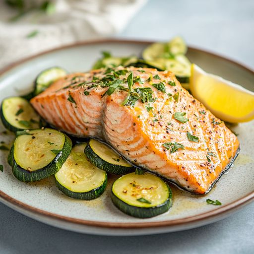 Baked Salmon and Zucchini