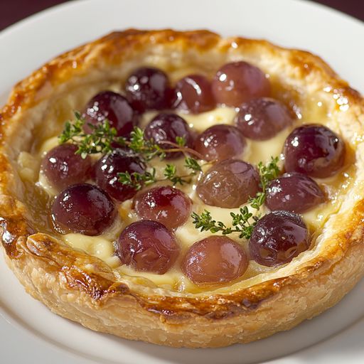 Grape and Brie Tart Flambe