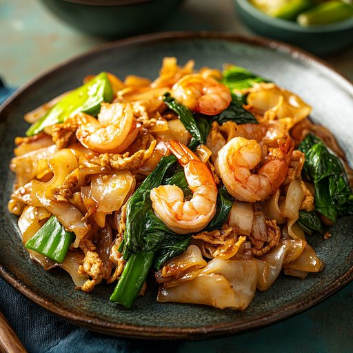 Pad See Ew with Shrimp
