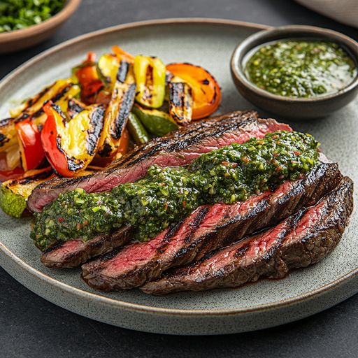 Flank steak with chimichuri