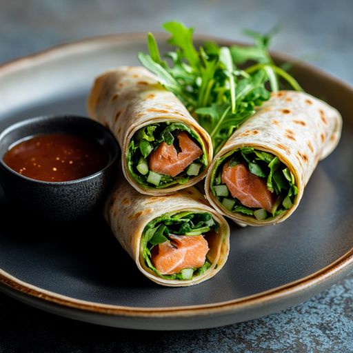Salmon Arugula Wraps