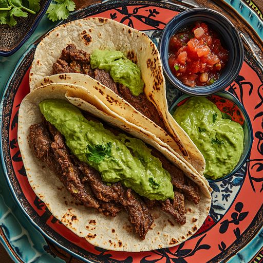 Beef Curry Tacos with Avocado Sauce