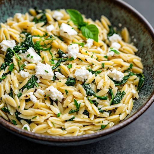 Orzo with Spinach and Feta