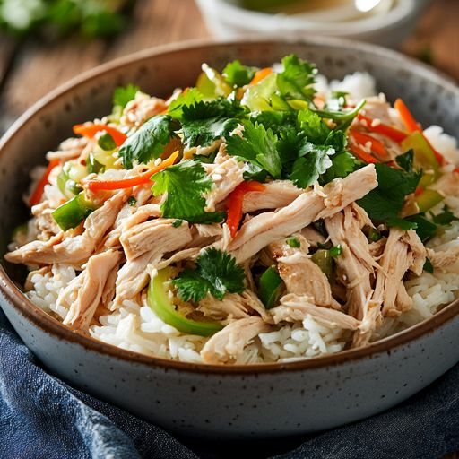 Asian Shredded Chicken with Rice