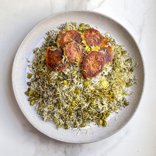 Baghali Polo (Fava Beans+Dill Rice+ protein)