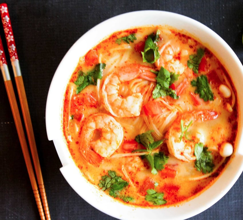 Tom Yum Soup with Shrimp and Chicken
