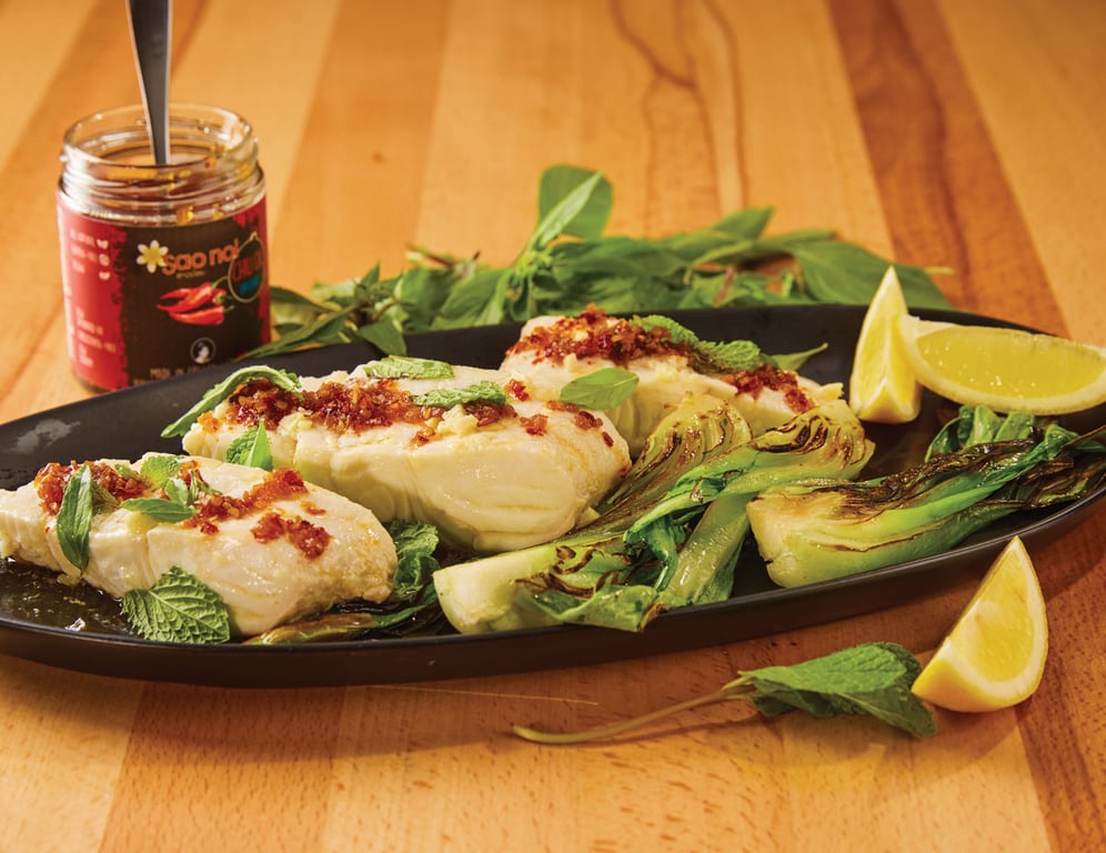 Halibut with Chili and Basil