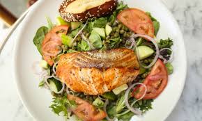 Atlantic Salmon with Peach-Onion-Mint Marmalade