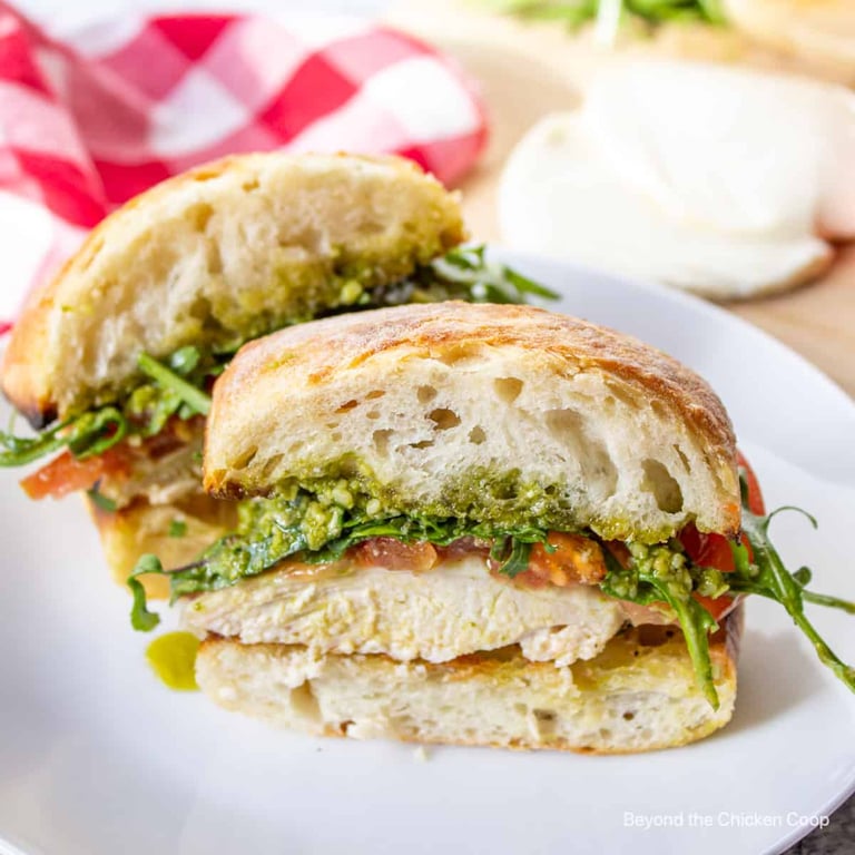 Pesto chicken ciabatta sandwich
