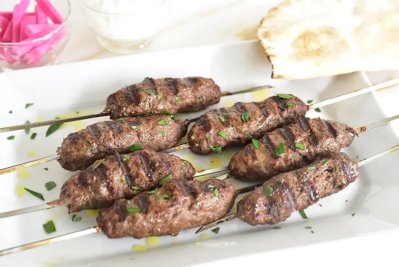 Beef kafta kebabs