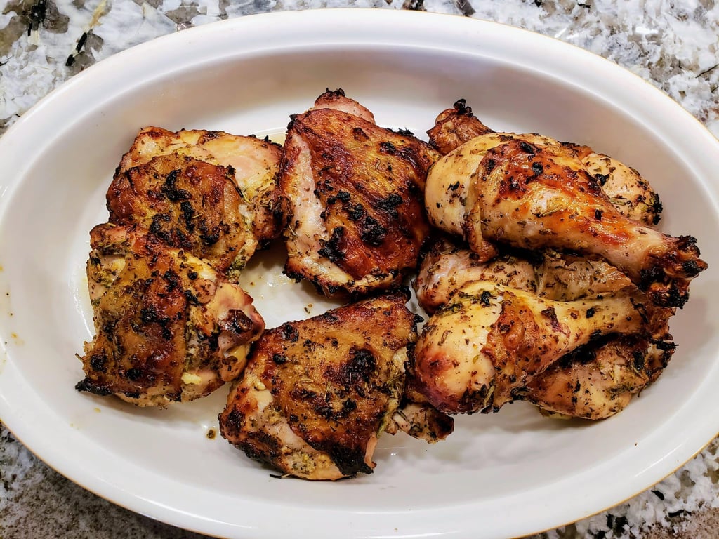 Grilled Mediterranean chicken thighs