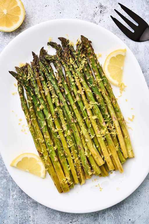 Roasted asparagus with Lemon butter sauc